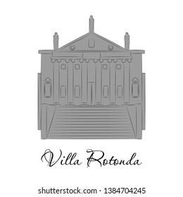 Vector illustration of classical villa with rotunda. Historical mansion.