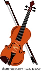 Vektorgrafik einer klassischen Violine auf weißem einzeln Hintergrund