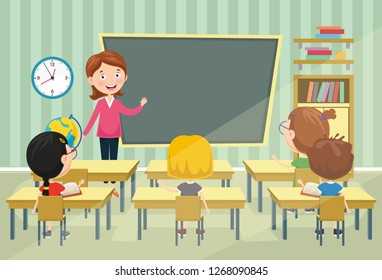 Vector Illustration Classroom Stock Vector (Royalty Free) 1268090845 ...