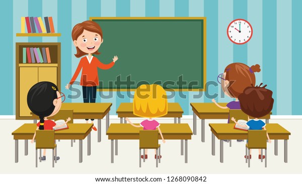 Vector Illustration Classroom Stock Vector (Royalty Free) 1268090842