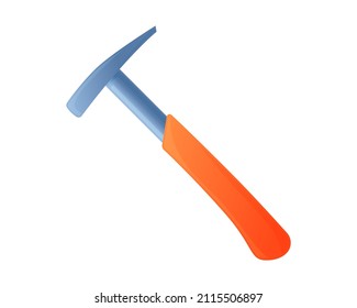 Vector illustration claw hammer isolated on white background. Carpenter or builder hammer vector icon in flat cartoon style. Handyman tool for home repair.