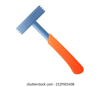 Vector illustration claw hammer isolated on white background. Carpenter or builder hammer vector icon in flat cartoon style. Handyman tool for home repair.