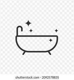 Ilustración vectorial del icono de baño limpio en color oscuro y fondo transparente (png).