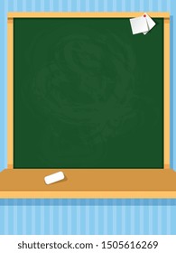 Vector illustration of clean chalkboard in the classroom