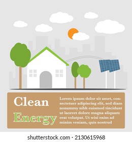 Vector illustration clean energy concept, save environment with clean energy, clean energy infographic