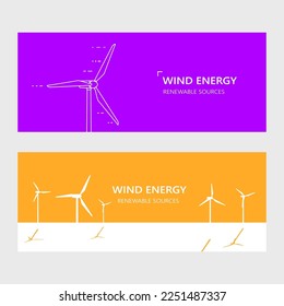 Vector illustration of clean energy from renewable sources. Ecology concept