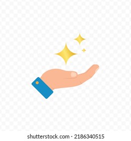 Vector illustration of clean hands. Colored vector for website design .Simple design on transparent background (PNG).