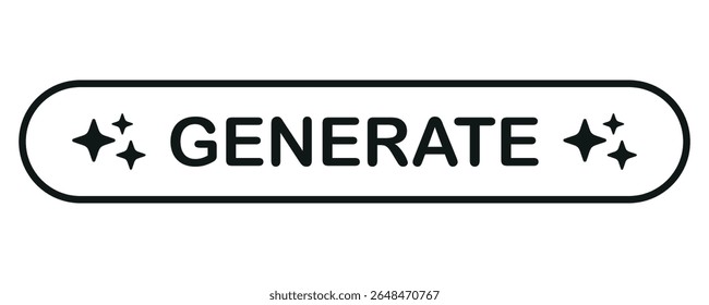 Vector illustration of a clean, minimal-style "AI Generate" button element on a white background. 