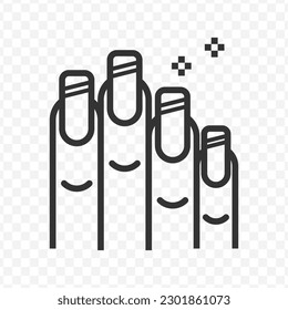 Vector illustration of clean nails icon in dark color and transparent background(png).