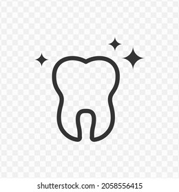 Vector illustration of clean teeth icon in dark color and transparent background(png).