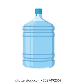 Vector illustration of clean water plastic bottle. Clean water drinking mineral icon or emblem, bottled water for coolers distribution service vector symbol plastic water bottle advertising 