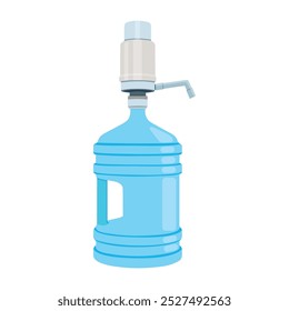 Ilustración vectorial de botella de plástico de agua limpia. Icono o emblema mineral de agua potable limpia, agua embotellada para la publicidad plástica del símbolo de la botella de agua del Vector del servicio de distribución de los refrigeradores 