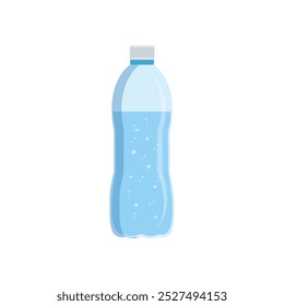 Vector illustration of clean water plastic bottle. Clean water drinking mineral icon or emblem, bottled water for coolers distribution service vector