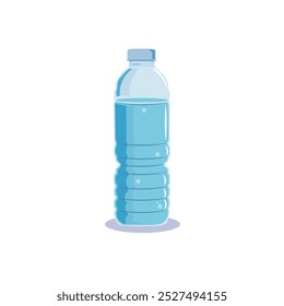 Vector illustration of clean water plastic bottle. Clean water drinking mineral icon or emblem, bottled water for coolers distribution service vector