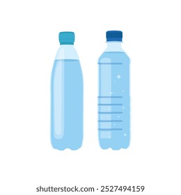 Vector illustration of clean water plastic bottle. Clean water drinking mineral icon or emblem, bottled water for coolers distribution service vector