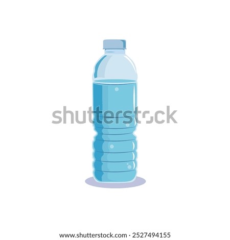 Vector illustration of clean water plastic bottle. Clean water drinking mineral icon or emblem, bottled water for coolers distribution service vector