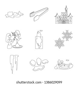 Vector illustration of clean  and wet  sign. Set of clean  and purity stock symbol for web.