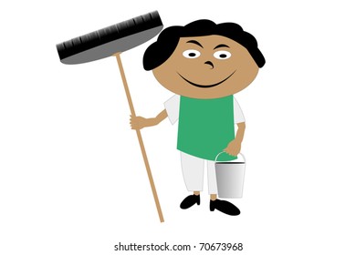 ilustración vectorial del limpiador bajo fondo blanco
