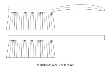 Vector illustration of a cleaning brush isolated on a white background, showcasing its unique design and functionality.
