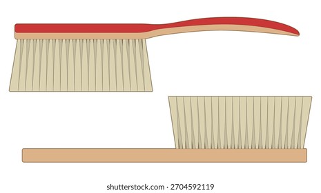 Vector illustration of a cleaning brush isolated on a white background, showcasing its unique design and functionality.
