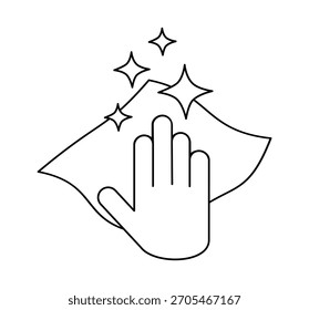 Vector illustration of cleaning cloth icon on white background.
