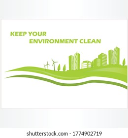Vector illustration of cleaning and saving the environment.