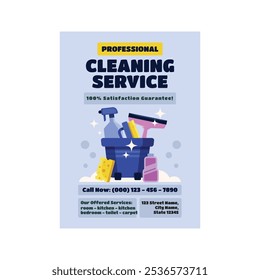 Vector illustration of Cleaning service flyer template design