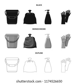 Vector illustration of cleaning and service icon. Collection of cleaning and household stock symbol for web.