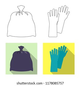 Vector illustration of cleaning and service icon. Set of cleaning and household stock vector illustration.
