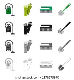 Vector illustration of cleaning and service icon. Collection of cleaning and household vector icon for stock.