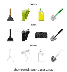 Vector illustration of cleaning and service icon. Collection of cleaning and household stock symbol for web.