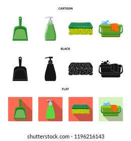 Vector illustration of cleaning and service icon. Set of cleaning and household vector icon for stock.