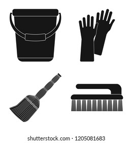 Vector illustration of cleaning and service icon. Set of cleaning and household vector icon for stock.