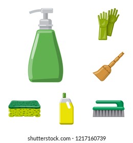 Vector illustration of cleaning and service icon. Set of cleaning and household stock symbol for web.