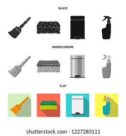 Vector illustration of cleaning and service icon. Collection of cleaning and household stock symbol for web.