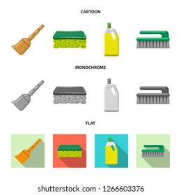 Vector illustration of cleaning and service icon. Collection of cleaning and household stock vector illustration.