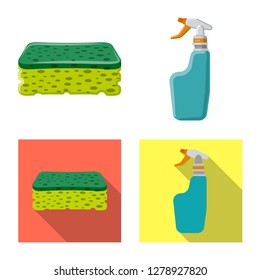 Vector illustration of cleaning and service icon. Collection of cleaning and household stock vector illustration.