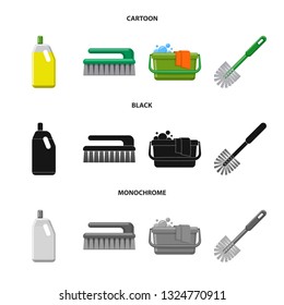 Vector illustration of cleaning and service icon. Collection of cleaning and household stock symbol for web.