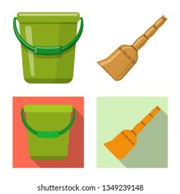 Vector illustration of cleaning and service icon. Set of cleaning and household stock vector illustration.