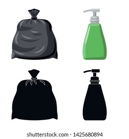 Vector illustration of cleaning and service icon. Collection of cleaning and household stock vector illustration.