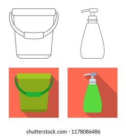 Vector illustration of cleaning and service logo. Collection of cleaning and household stock vector illustration.