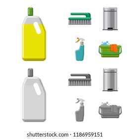 Vector illustration of cleaning and service logo. Set of cleaning and household vector icon for stock.
