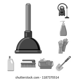 Vector illustration of cleaning and service logo. Collection of cleaning and household stock vector illustration.