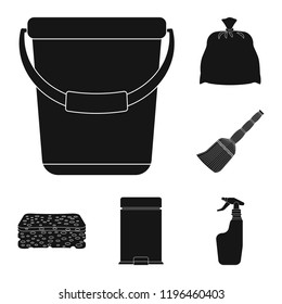 Vector illustration of cleaning and service logo. Set of cleaning and household vector icon for stock.