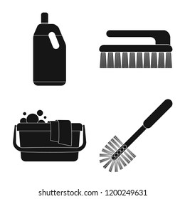 Vector illustration of cleaning and service logo. Collection of cleaning and household stock symbol for web.
