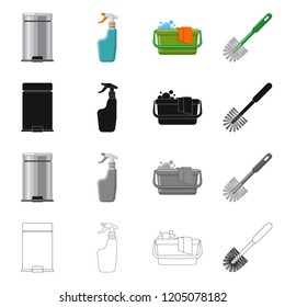 Vector illustration of cleaning and service logo. Set of cleaning and household stock symbol for web.