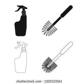 Vector illustration of cleaning and service logo. Set of cleaning and household stock vector illustration.