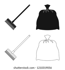 Vector illustration of cleaning and service logo. Collection of cleaning and household vector icon for stock.