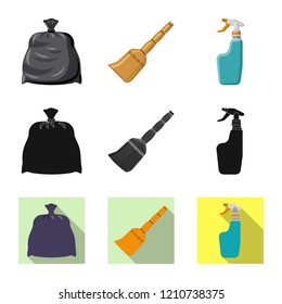 Vector illustration of cleaning and service logo. Set of cleaning and household stock symbol for web.