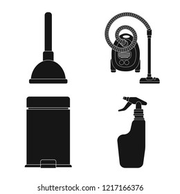 Vector illustration of cleaning and service logo. Set of cleaning and household vector icon for stock.